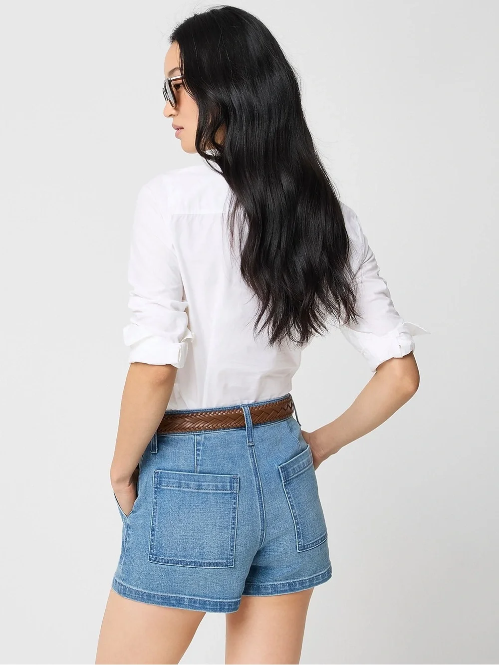 J.Crew High Rise Utility Denim Shorts Skyler Wash Size 28 Light Wash Jean Shorts